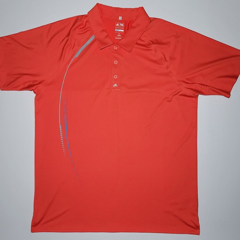 Adidas Pure Motion Mens Orange Short Sleeve Cool Max Polo Size XL